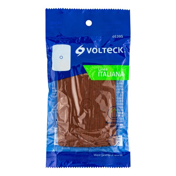 46395 - Placa ciega de ABS, línea Italiana, acabado madera, Volteck