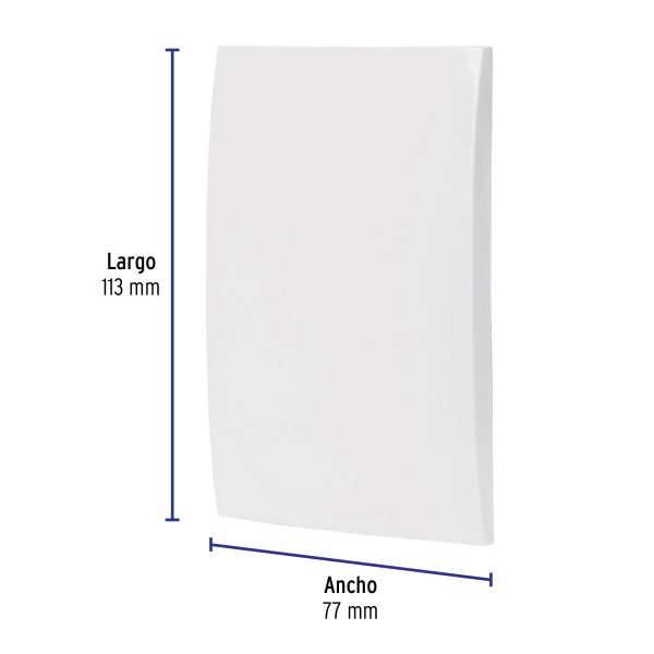 48306 - Placa de ABS ciega, línea Oslo, color blanco, Volteck