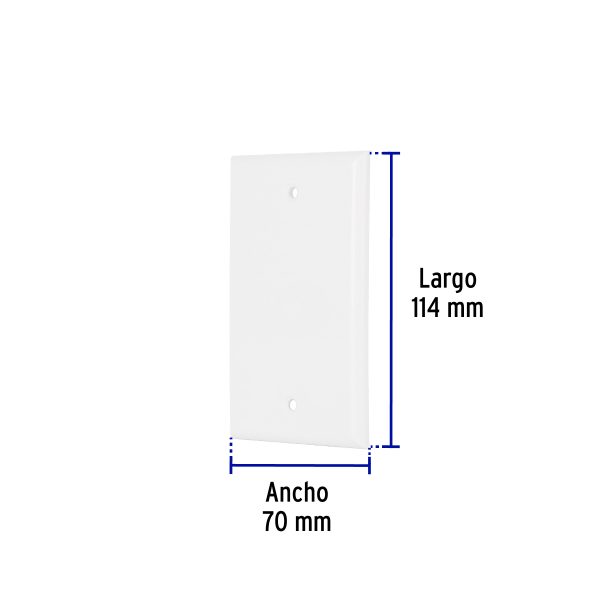 47724 - Placa de ABS ciega, Standard, blanco, Volteck