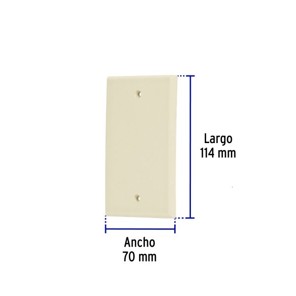 46400 - Placa de ABS ciega, Standard, marfil, Volteck