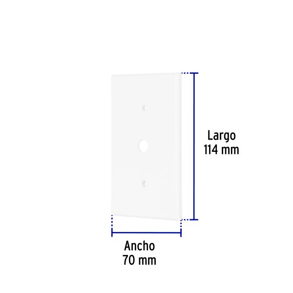 49712 - Placa de ABS para atenuador, Standard, blanco, Volteck