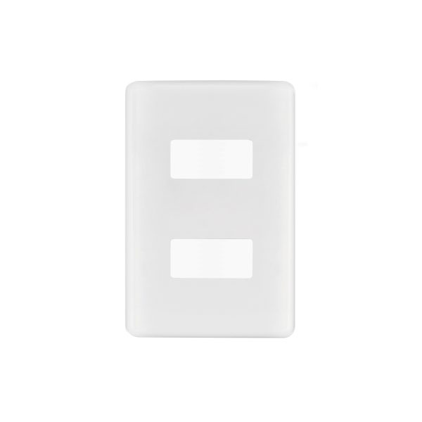 27223 - Placa 2 módulos de ABS, blanca, Volteck Basic