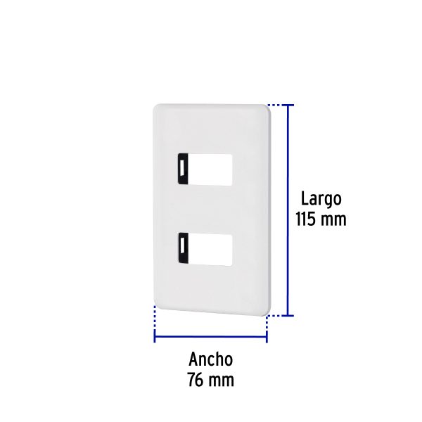 27223 - Placa 2 módulos de ABS, blanca, Volteck Basic