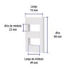 47063 - Placa 2 ventanas, 1 módulo, línea Española, color blanco