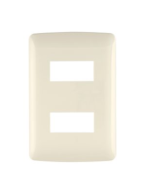 48089 - Placa 2 módulos de ABS, línea Italiana, color marfil
