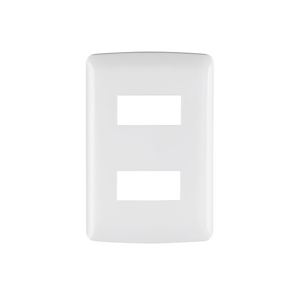 48133 - Placa 2 módulos de ABS, línea Italiana, color blanco