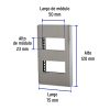 47817 - Placa de acero inox con 2 ventanas 1 módulo, línea Lisboa