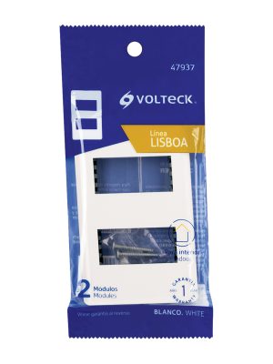 PPDO-LBE1.jpg 47937 - Placa blanca de 2 ventanas 1 módulo, línea Lisboa, Volteck