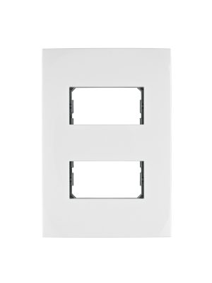 48304 - Placa 2 módulos de ABS, línea Oslo, color blanco, Volteck