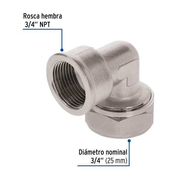45923 - Codo 90° para PEALPE, 3/4', con rosca hembra, Foset