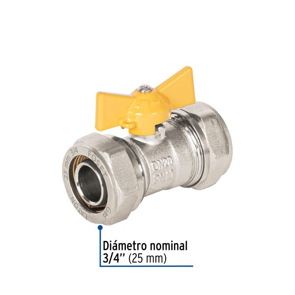 45945 - Válvula esfera para PE-AL-PE, 3/4', Foset