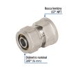 45932 - Conector para PEALPE, 3/8', con rosca hembra, Foset