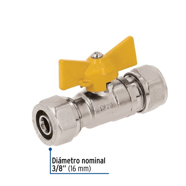 45943 - Válvula esfera para PE-AL-PE, 3/8', Foset