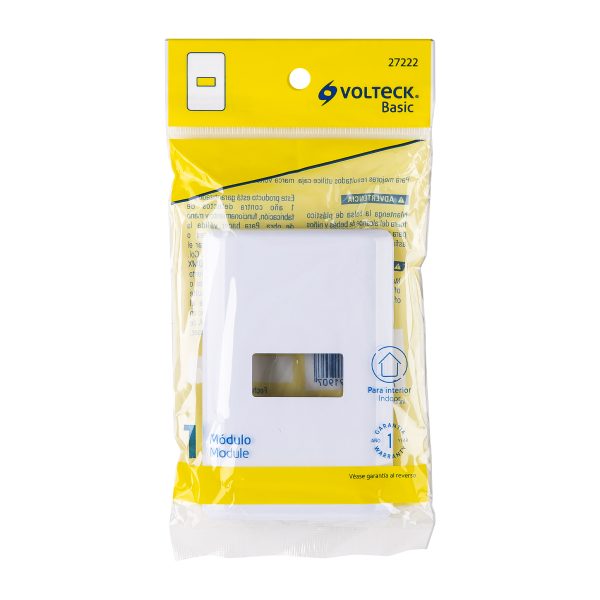 27222 - Placa 1 módulo de ABS, blanca, Volteck Basic