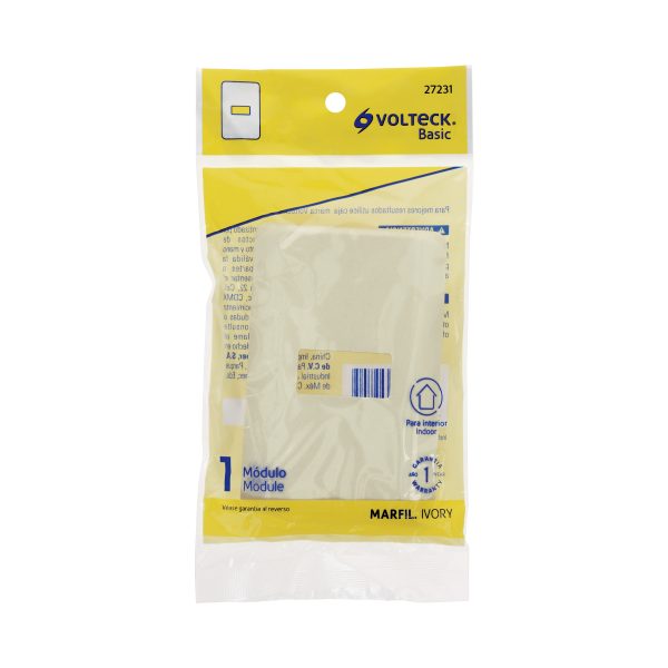 27231 - Placa 1 módulo, marfil, línea Volteck Basic
