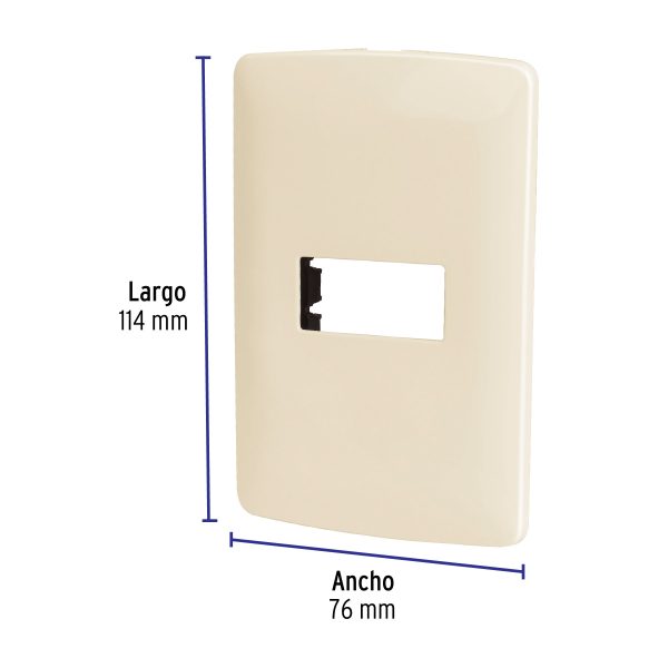 48088 - Placa 1 módulo de ABS, línea Italiana, color marfil, Volteck