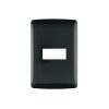 40136 - Placa 1 módulo, Italiana, color negro, Volteck