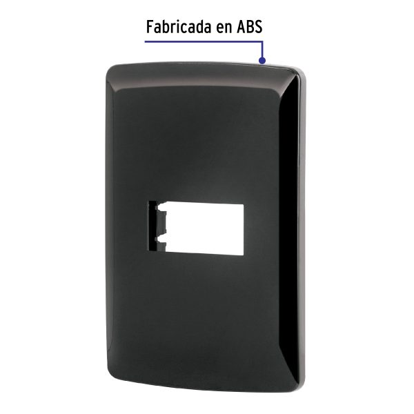 40136 - Placa 1 módulo, Italiana, color negro, Volteck
