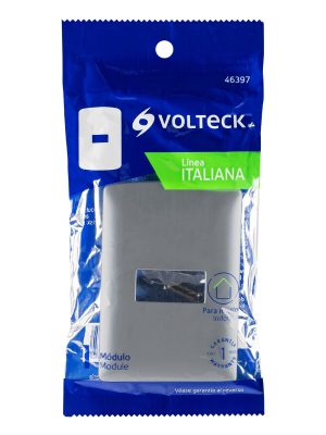 PPSE-IPE1.jpg 46397 - Placa 1 módulo de ABS, línea italiana, color plata, Volteck