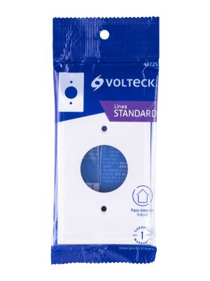 47725 - Placa de ABS para contacto redondo, Standard, blanco