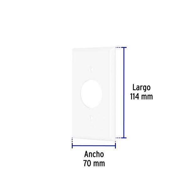 47725 - Placa de ABS para contacto redondo, Standard, blanco