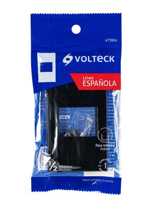 47984 - Placa 1 ventana, 1.5 módulos, línea Española, color negro