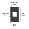 47984 - Placa 1 ventana, 1.5 módulos, línea Española, color negro