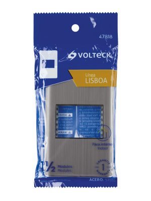 47818 - Placa de acero inox con 1 ventana 1.5 módulos, línea Lisboa