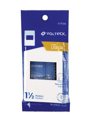 PPSE15-LBE1.jpg 47938 - Placa blanca de 1 ventana 1.5 módulos, línea Lisboa, Volteck