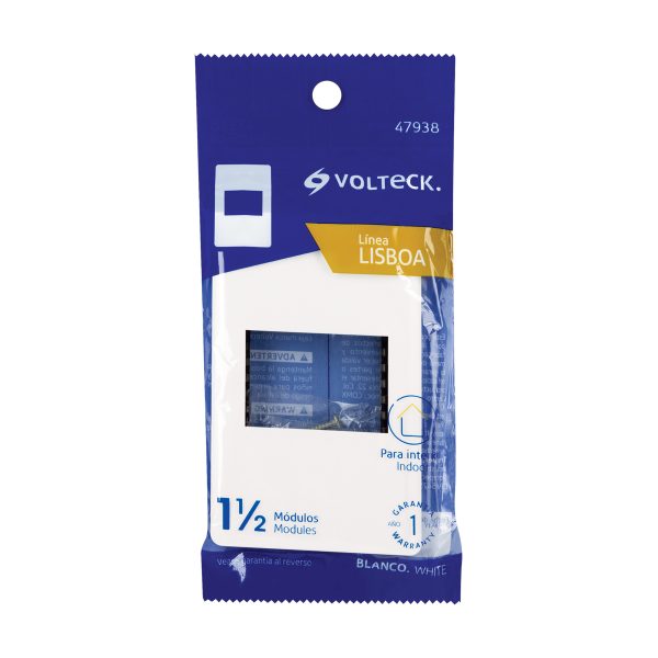47938 - Placa blanca de 1 ventana 1.5 módulos, línea Lisboa, Volteck