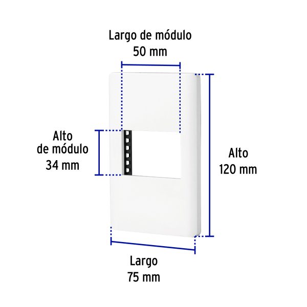 47938 - Placa blanca de 1 ventana 1.5 módulos, línea Lisboa, Volteck
