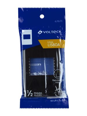 47871 - Placa negra de 1 ventana 1.5 módulos, línea Lisboa, Volteck