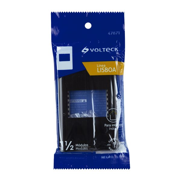 47871 - Placa negra de 1 ventana 1.5 módulos, línea Lisboa, Volteck