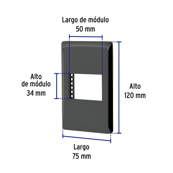 47871 - Placa negra de 1 ventana 1.5 módulos, línea Lisboa, Volteck
