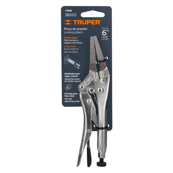 17432 - Pinza de presión 6', punta larga, Truper