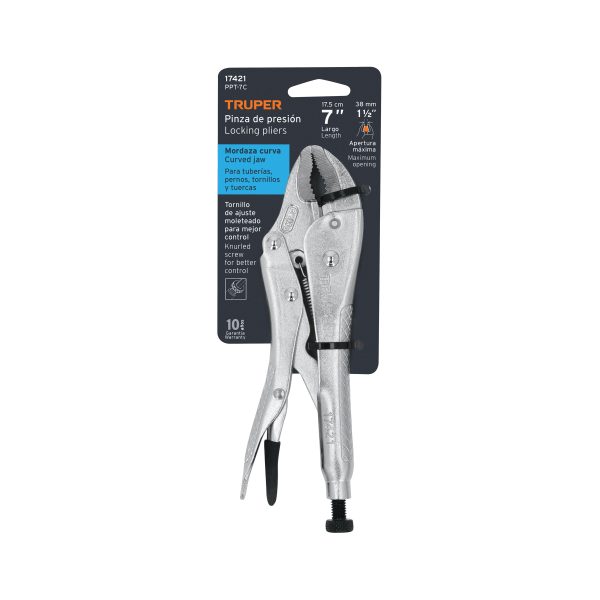 17421 - Pinza de presión 7' mordaza curva, Truper