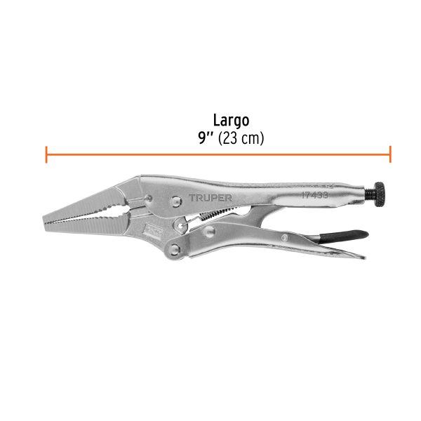 17433 - Pinza de presión 9', punta larga, Truper