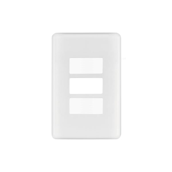 27224 - Placa 3 módulos de ABS, blanca, Volteck Basic