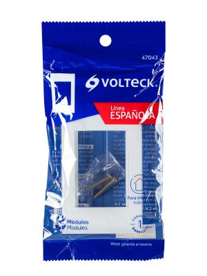 47043 - Placa 1 ventana, 3 módulos, línea Española, color blanco