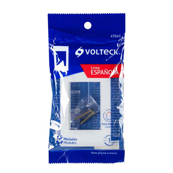 47043 - Placa 1 ventana, 3 módulos, línea Española, color blanco