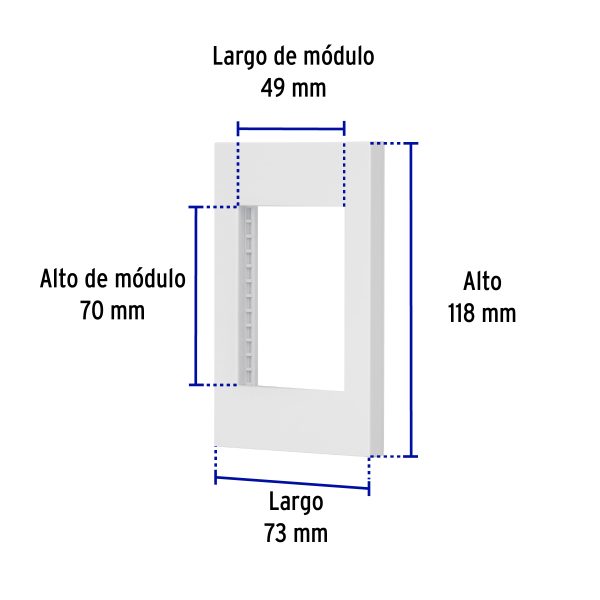 47043 - Placa 1 ventana, 3 módulos, línea Española, color blanco