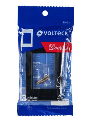 47983 - Placa 1 ventana, 3 módulos, línea Española, color negro