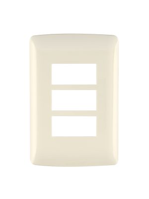 48090 - Placa 3 módulos de ABS, línea Italiana, color marfil