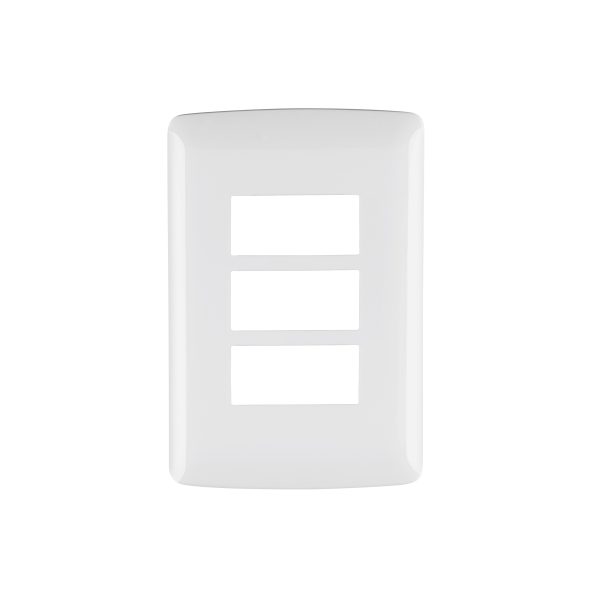 48136 - Placa 3 módulos de ABS, línea Italiana, color blanco