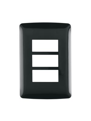 PPTR-IN.jpg 40138 - Placa 3 modulos, Italiana, color negro, Volteck