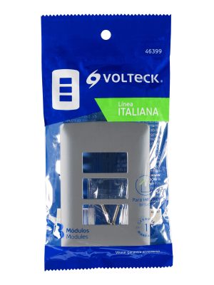 PPTR-IPE1.jpg 46399 - Placa 3 módulos de ABS, línea italiana, color plata, Volteck