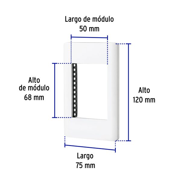 47939 - Placa blanca de 1 ventana 3 módulos, línea Lisboa, Volteck