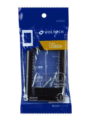 47872 - Placa negra de 1 ventana 3 módulos, línea Lisboa, Volteck