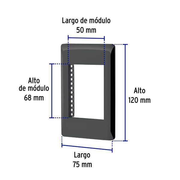 47872 - Placa negra de 1 ventana 3 módulos, línea Lisboa, Volteck