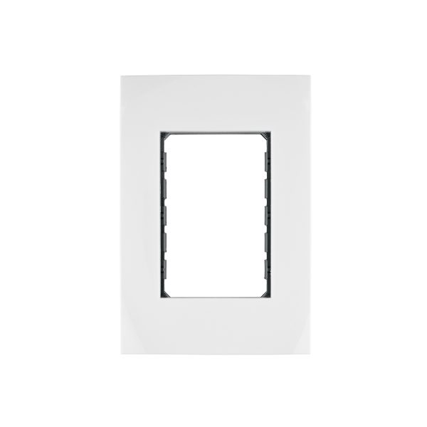 48305 - Placa 3 módulos de ABS, línea Oslo, color blanco, Volteck